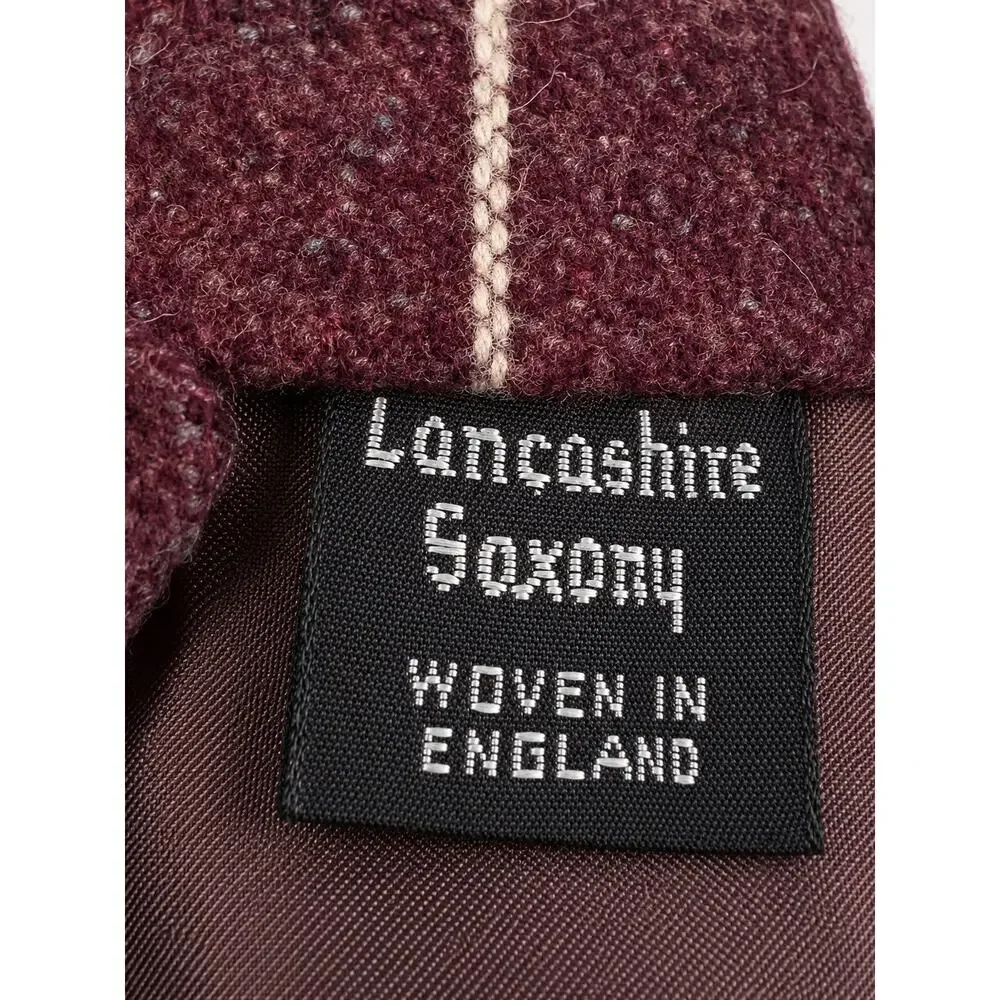 John Henry Pure Scottish Wool Tie – Burgundy Windowpane Plaid – Woven in England